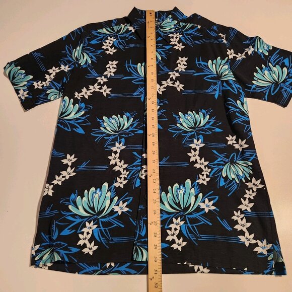 Cubavera Hawaiian Shirt Button Up Floral Rayon Black Blue Mens Medium NEW NWOT - Picture 12 of 12